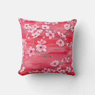 Coussin Motif sans couture avec Belle fleur de cerisier