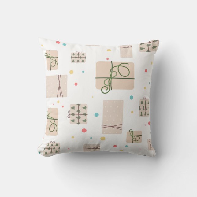 Coussin Motif sans couture avec boîtes cadeaux. Cadeaux em (Recto)