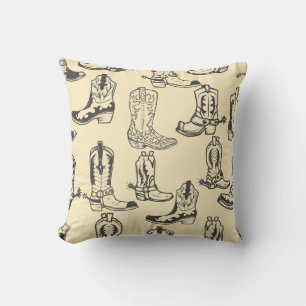 Coussin Motif sans couture avec bottes de cowboy. cowboy,