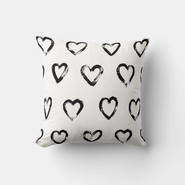 Coussin Motif sans couture avec coeur dessiné à la main (Recto)