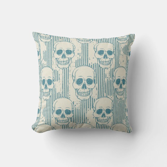 Coussin Motif sans couture avec crâne. Dessin libre (Recto)