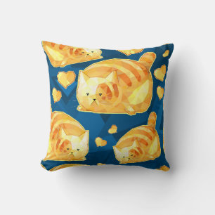 Coussin Motif sans couture avec de mignons chats en carica