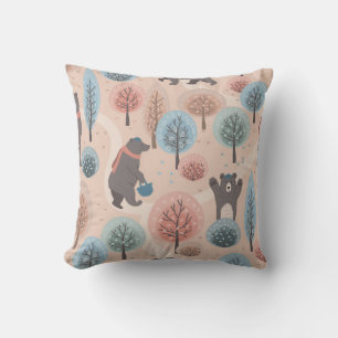 Coussin Motif sans couture avec de mignons et amusants our