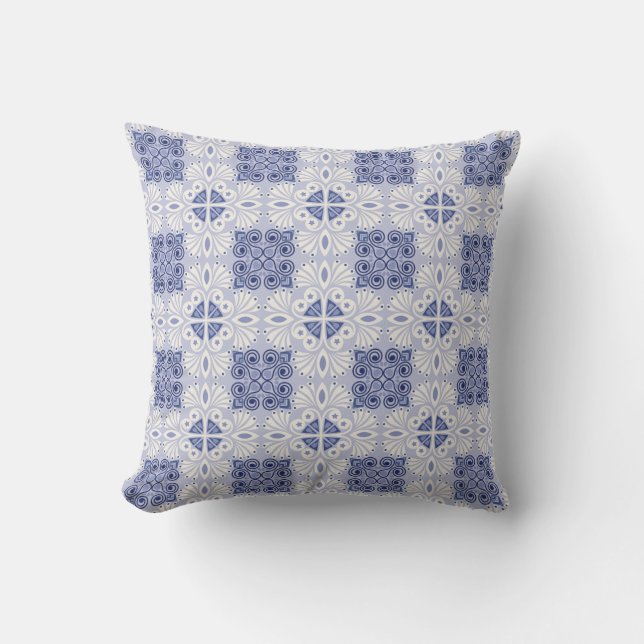 Coussin Motif sans couture avec des éléments bleus et blan (Recto)
