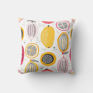 Coussin Motif sans couture avec des fruits exotiques dessi
