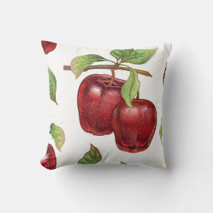 Coussin Motif sans couture avec des pommes rouges. vinique
