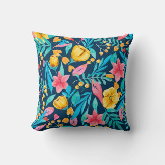 Coussin Motif sans couture avec éléments botaniques. Water