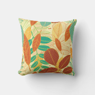 Coussin Motif sans couture avec feuilles d'automne