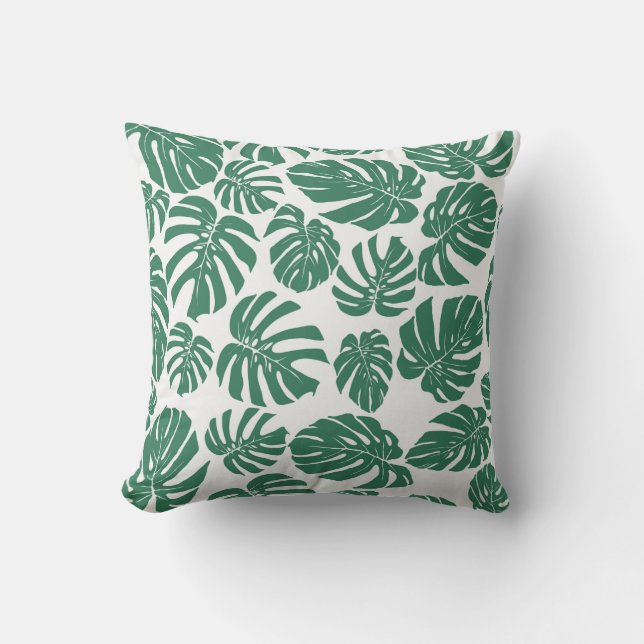 Coussin Motif sans couture avec feuilles de Monstera. Déco (Recto)