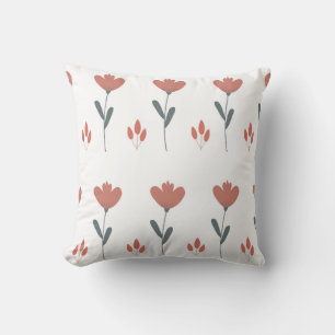 Coussin motif sans couture avec fleurs et feuilles