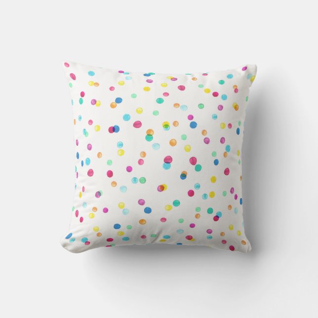 Coussin Motif sans couture avec points d'aquarelle lumineu (Recto)