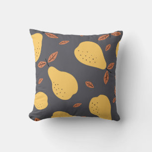 Coussin Motif sans couture avec poires. Fruits léger moder