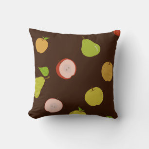 Coussin Motif sans couture avec pommes multicolores et poi