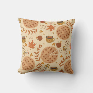 Coussin Motif sans couture avec tarte aux pommes, pommes e