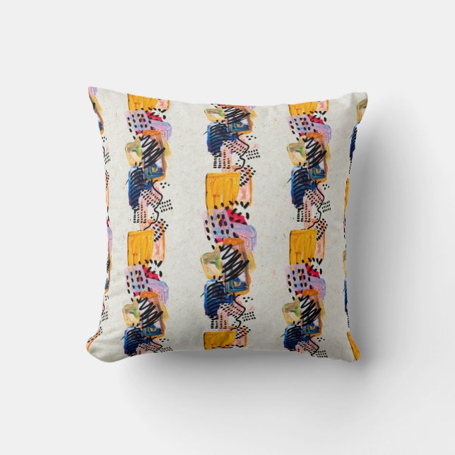 Coussin Motif sans couture avec traits de peinture dessiné (Recto)