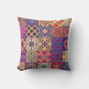 Coussin Motif sans couture avec tuiles portugaises en tala