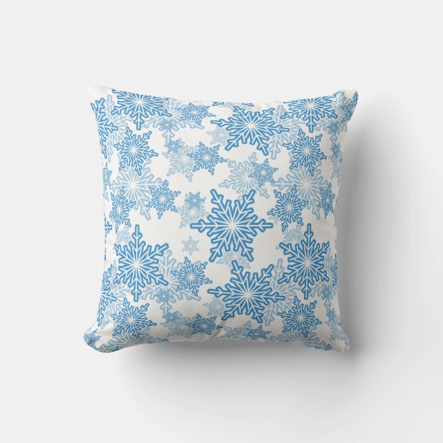 Coussin Motif sans couture blanc et bleu (Recto)