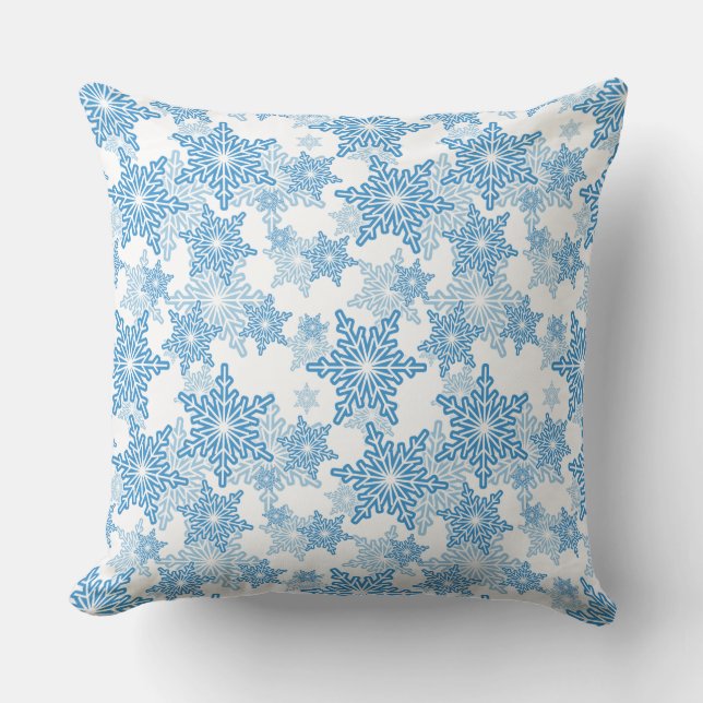 Coussin Motif sans couture blanc et bleu (Recto)
