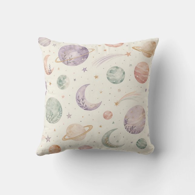 Coussin Motif sans couture Bohème Aquarelle Espace & Planè (Verso)
