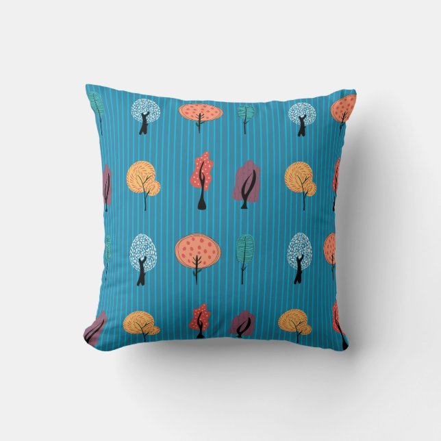 Coussin Motif sans couture d'arbre abstrait coloré   (Recto)