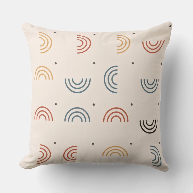 Coussin Motif sans couture d'arche de Boho Rainbow (Recto)