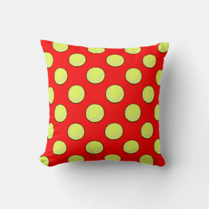 Coussin Motif sans couture de balles de tennis sur fond ro