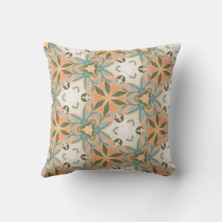 Coussin Motif sans couture de botanique bleu pêche