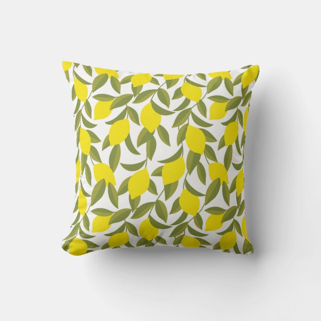 Coussin Motif sans couture de citronnier jaune (Recto)