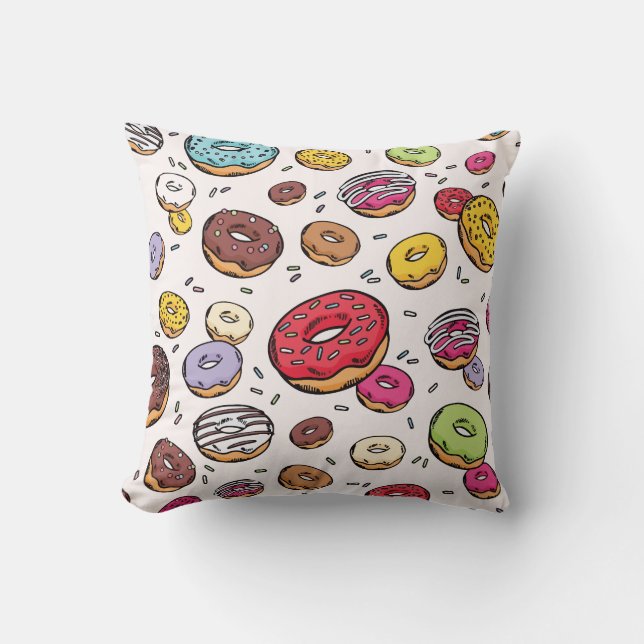 Coussin Motif sans couture de Donuts (Recto)
