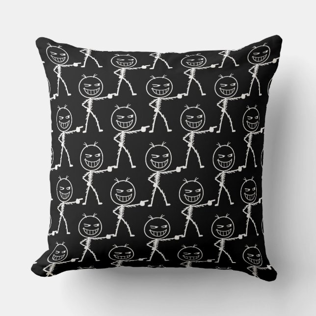 Coussin Motif sans couture de doodle de personnage bâton a (Recto)