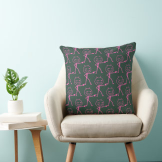 Coussin Motif sans couture de doodle de personnage bâton a