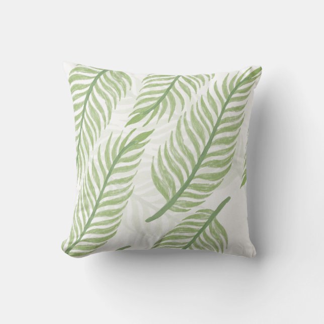 Coussin Motif sans couture de feuille de palme tropicale (Recto)