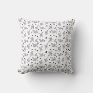 Coussin Motif sans couture de feuille monochrome élégant