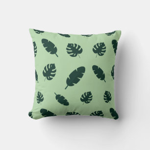 Coussin Motif sans couture de feuilles de Monstera et de p