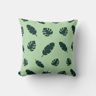 Coussin Motif sans couture de feuilles de Monstera et de p