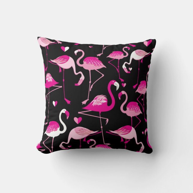 Coussin Motif sans couture de flamants roses sur un fond s (Recto)