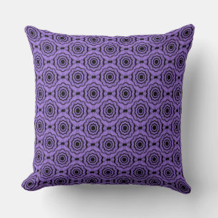 Coussin Motif sans couture de fleur noire de lavande