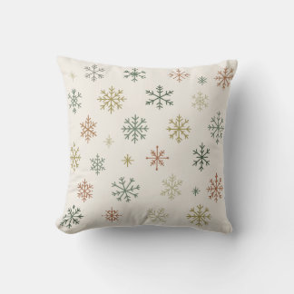 Coussin Motif sans couture de flocons de neige minimaliste