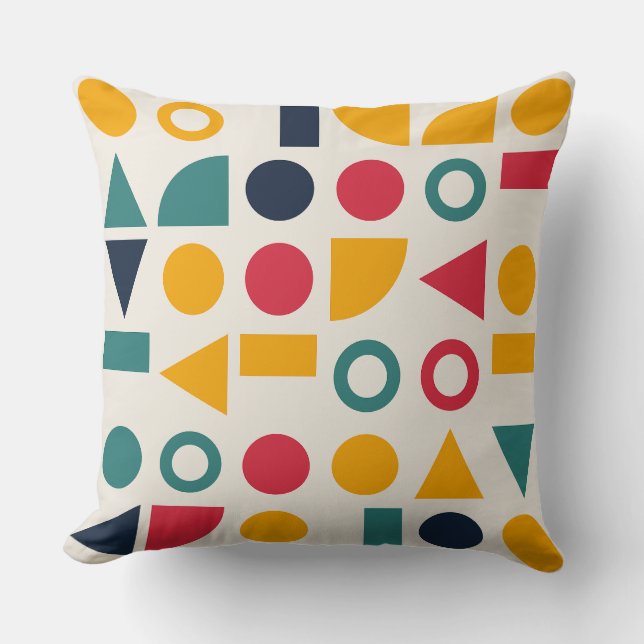 Coussin Motif sans couture de formes géométriques Bauhaus (Recto)