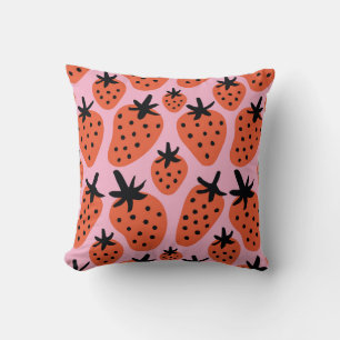 Coussin Motif sans couture de fraise dessinée à main levée