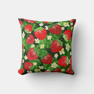 Coussin motif sans couture de fraise vintage. Arrière - pl