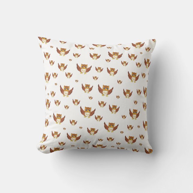 Coussin Motif sans couture de hibou doré mignon (Recto)