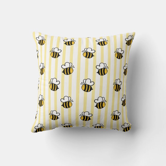 Coussin Motif sans couture de jolie abeille (Verso)
