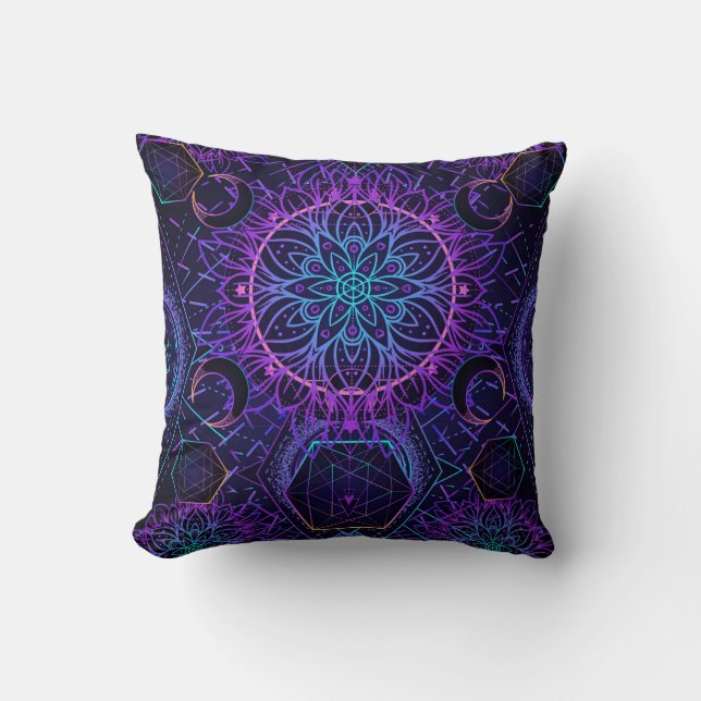 Coussin Motif sans couture de la Géométrie Sacrée. Symbole (Recto)