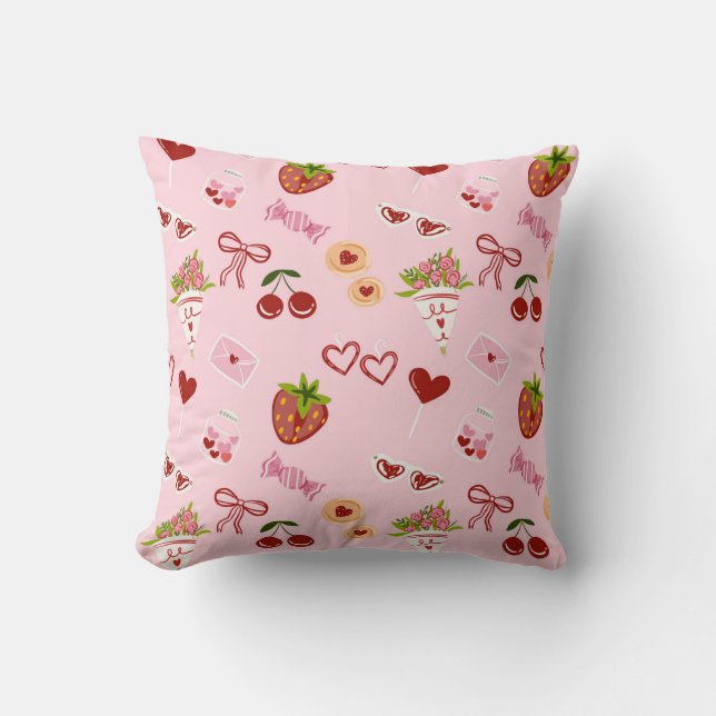 Coussin Motif sans couture de la Saint-Valentin mignon – C (Recto)