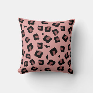 Coussin Motif sans couture de léopard ton rose