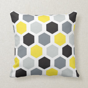 Coussin Motif sans couture de papier peint d'hexagone