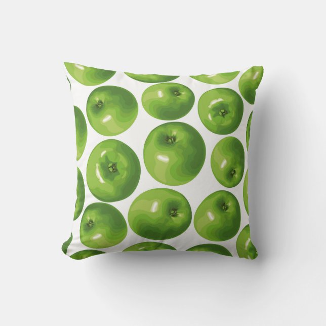 Coussin Motif sans couture de pomme verte (Recto)