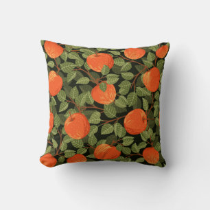 Coussin Motif sans couture de pommes avec feuilles verts p