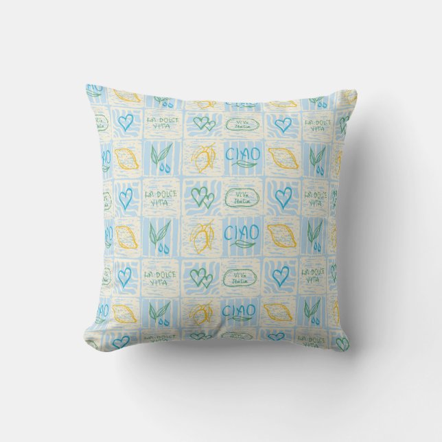 Coussin Motif sans couture de style Amalfi décoratif (Recto)